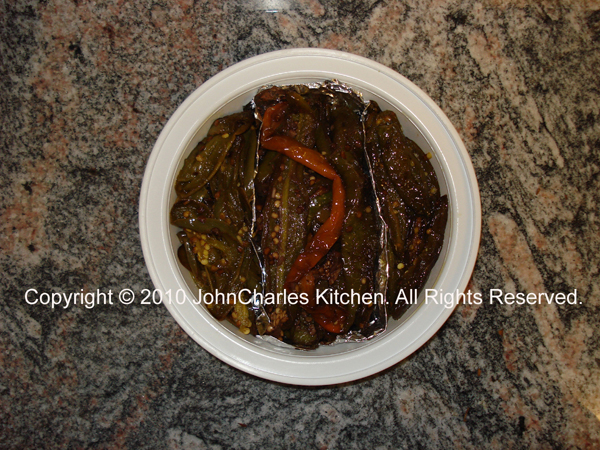 Fried Italian String Peppers In Olive Oil